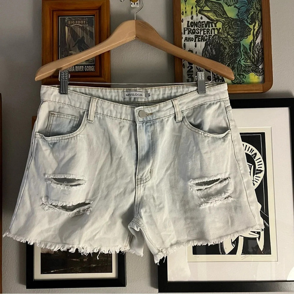 Distressed Denim Shorts - Picture 1 of 6